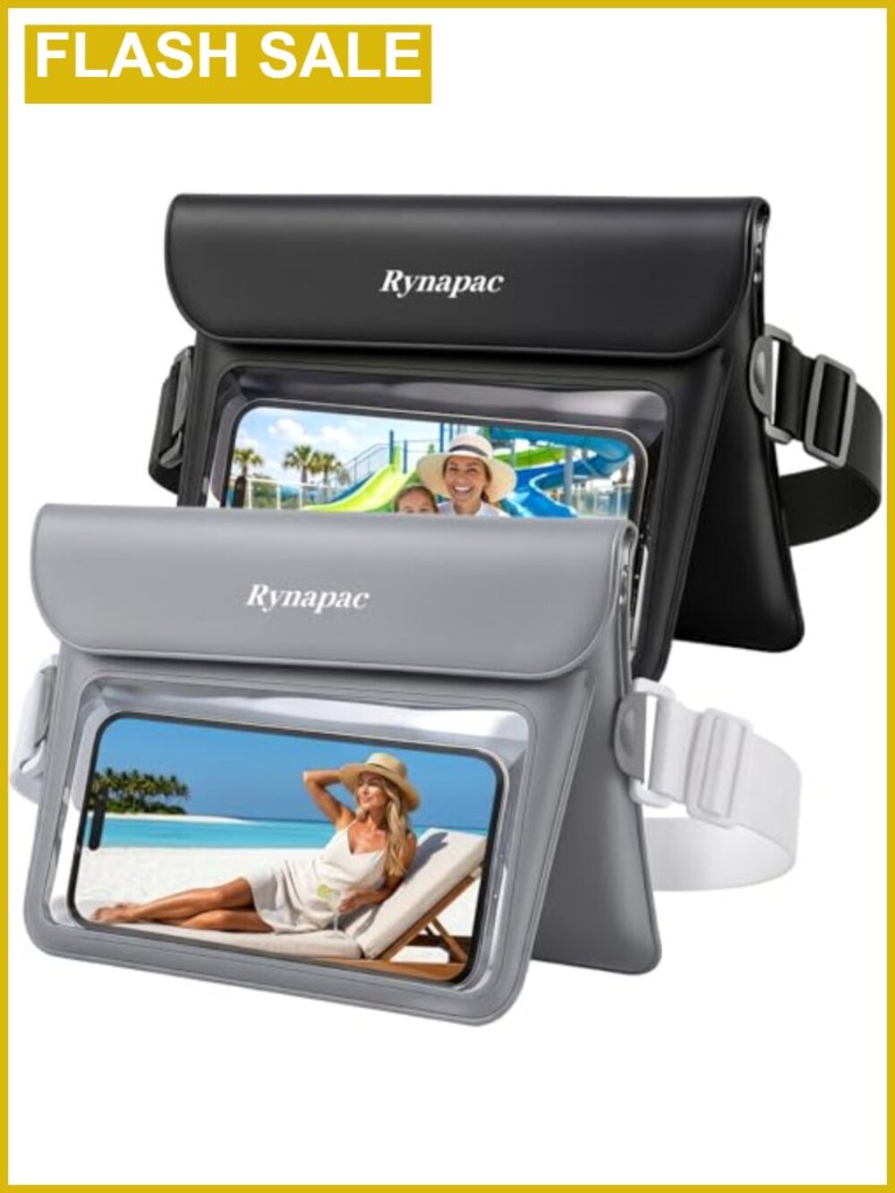 Waterproof Fanny Pack 2 Pack IPX8 Dry Bag Phone Pouch Adjustable Waist 31-51 in